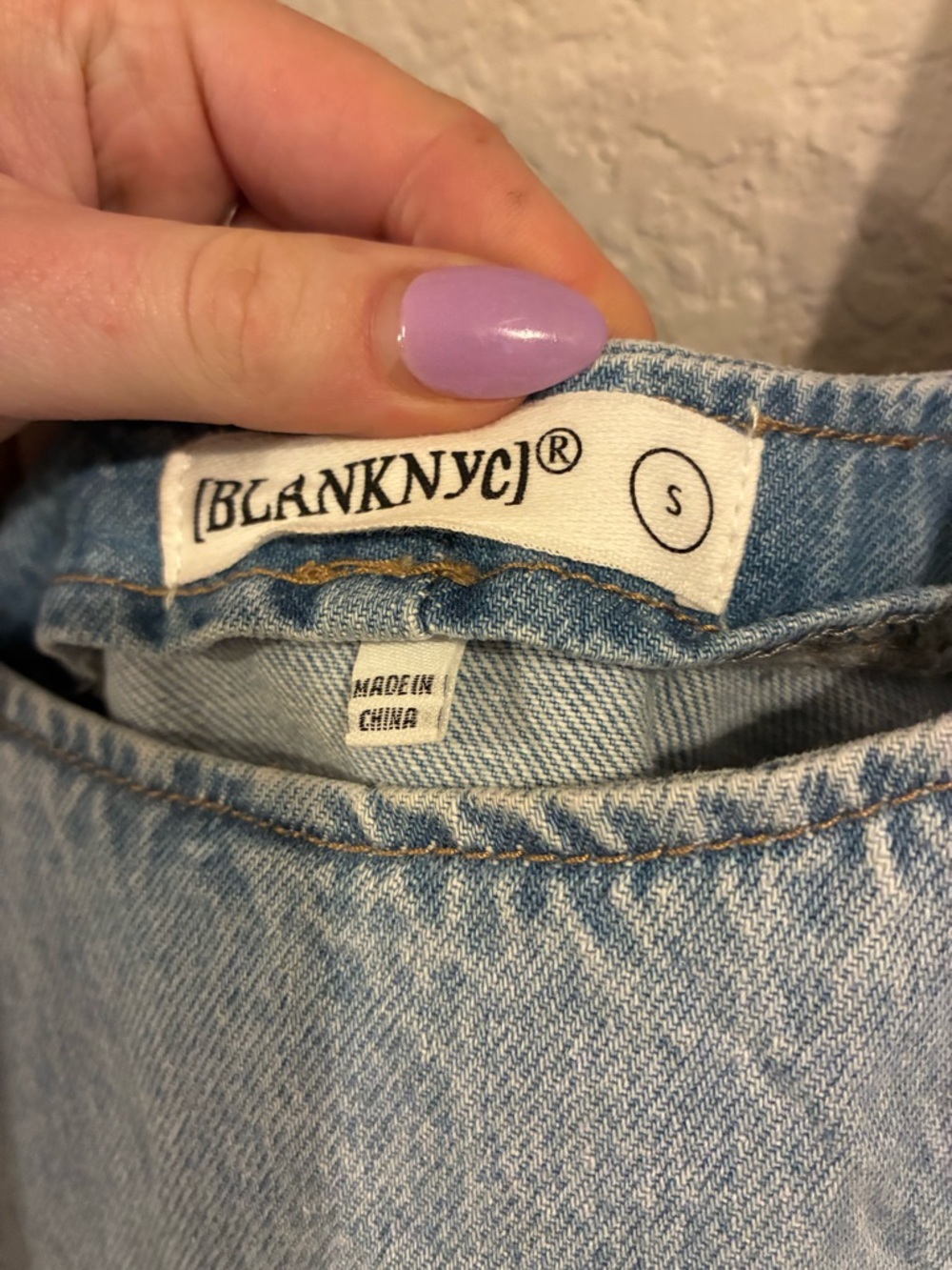 Blank NYC Light Wash Denim Mini Dress Size Small A-Line Sleeveless NWT - Picture 5 of 5
